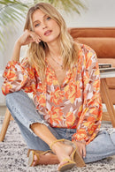 Emily Wonder Satin Floral Print Top