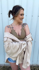 Our Love Story Begins Lace Bralette - tan