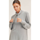 Brushed Semi-Cowl Neck Top