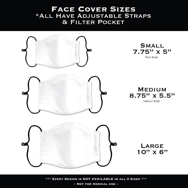 Protective Face Mask w/Filter- 4 Designs! Adult Medium Size(450)