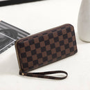 Brown Checkered Wallet