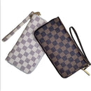 White Checkered Wallet